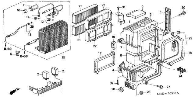 2003 Acura CL Valve Assembly, Expansion Diagram for 80220S0KA01