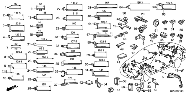 2006 Acura RL  Band, Wire Harness Offset (20) (With Seal) (Dark Green) Diagram for 32132SFE003