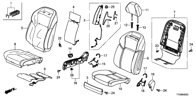 2018 Acura RLX Tci Right, Front Back Diagram for 81217TY2A41