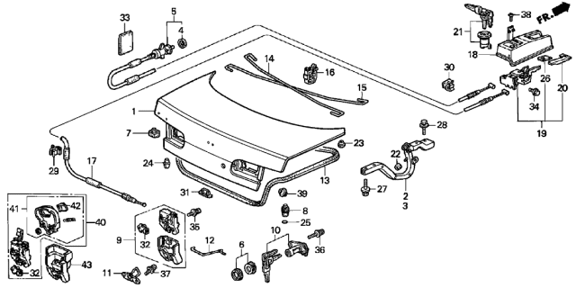 2001 Acura Integra Plug, Tailgate Hole Diagram for 90856SA5003