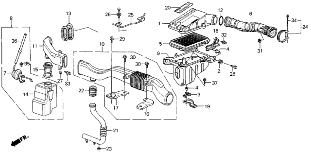 1989 Acura Integra Bolt-Washer (5X25) Diagram for 90091PE2000