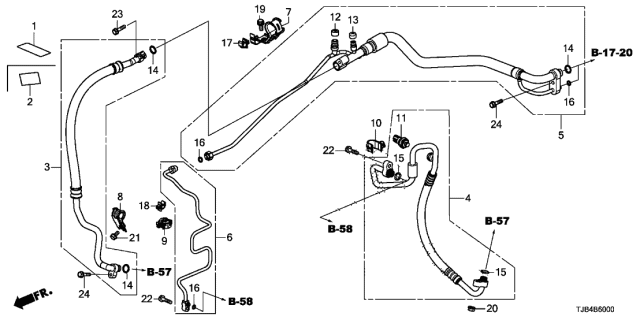 2021 Acura RDX  STAY A, AIRCON PIPE Diagram for 80361TJBA00