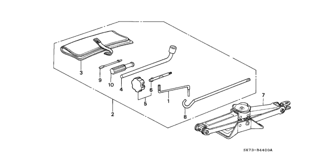 1990 Acura Integra  Jack Assembly, Pantograph Diagram for 89310SM1A02