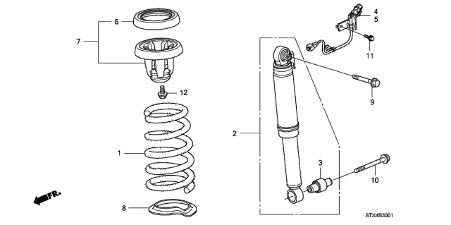 2008 Acura MDX  Bolt, Damper (Upper) (12X64) Diagram for 90171STXA01