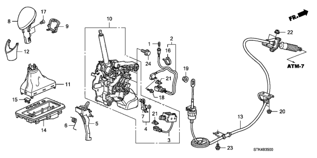 2008 Acura RDX Wire, Control Diagram for 54315STKA82