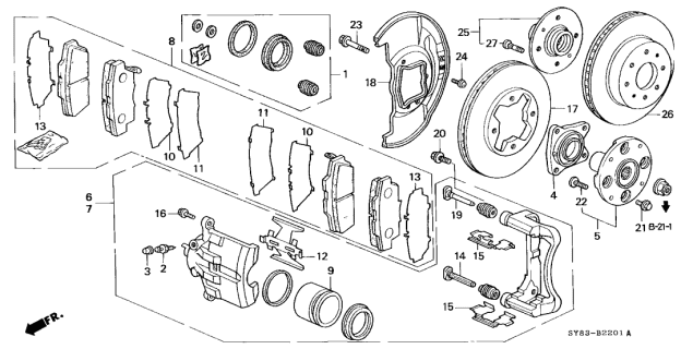 1997 Acura CL Bolt, Wheel (Rocknel Fastener) Diagram for 90163SV1A01