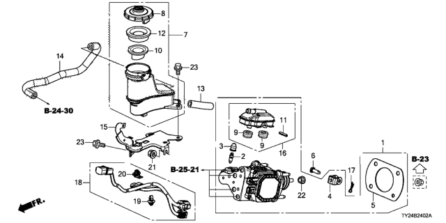 2014 Acura RLX  Grommet Diagram for 46665SZWJ51