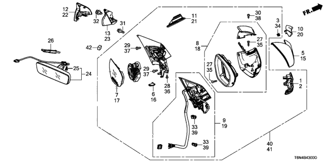 2019 Acura NSX  SET Diagram for 76266T6NA03