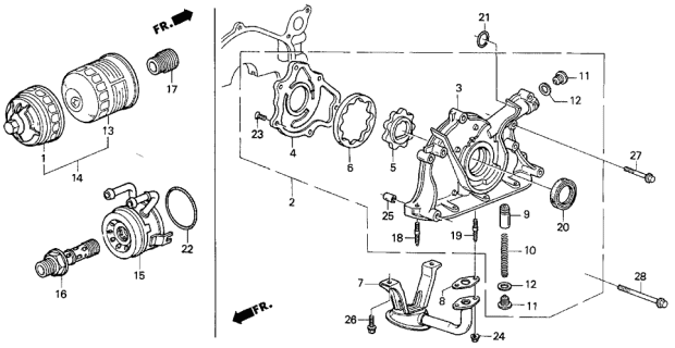 1993 Acura Integra  Oil Seal (38X50X7.4) (Nok) Diagram for 91212PR3003