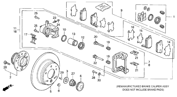 1992 Acura Legend Cap, Maintenance Hole Diagram for 42511SP0000