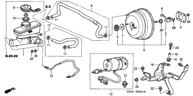 2000 Acura RL Seal, Reserve Tank Diagram for 46669692003