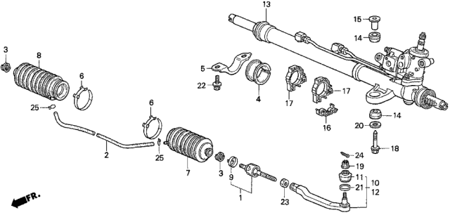 1997 Acura TL  End, Driver Side Tie Rod (Musashi) Diagram for 53560SW5003