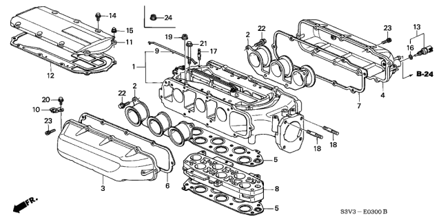 2001 Acura MDX  Gasket, In. Manifold Diagram for 17112PFWJ00