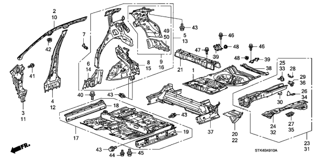 2007 Acura RDX  Bolt, Flange (10X20) Diagram for 90101SFA000