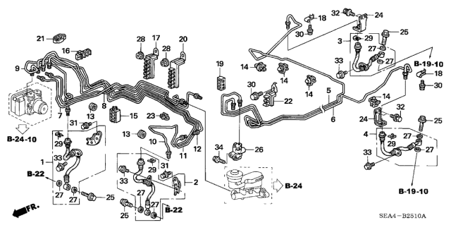 2006 Acura TSX  Clip D, Brake Pipe Diagram for 46394SEA023