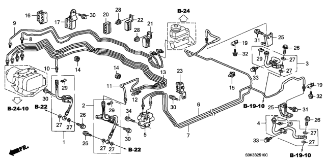 2002 Acura TL  Pipe W, Brake Diagram for 46376S87A60