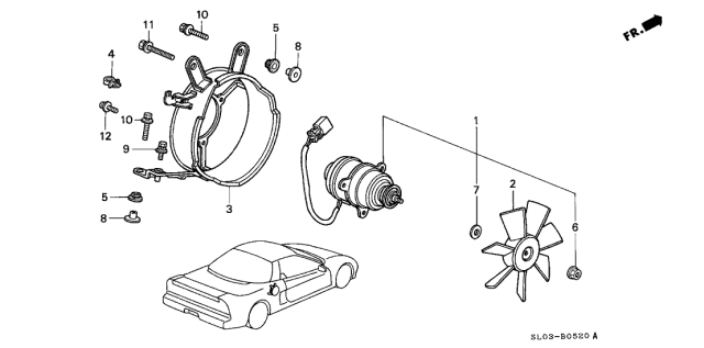 2000 Acura NSX  Fan, Cooling Diagram for 19813PR7A02