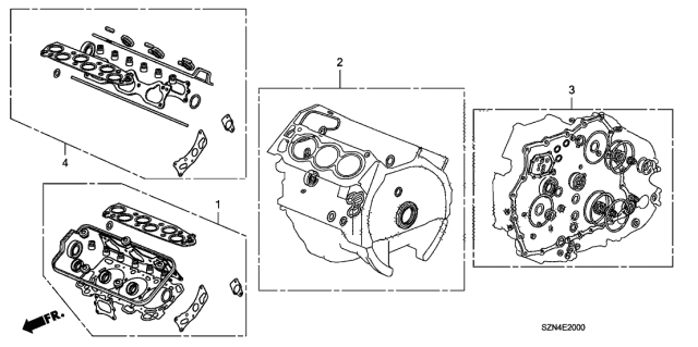 2010 Acura ZDX  Gasket Kit, Front Cylinder Head Diagram for 06110RKG000