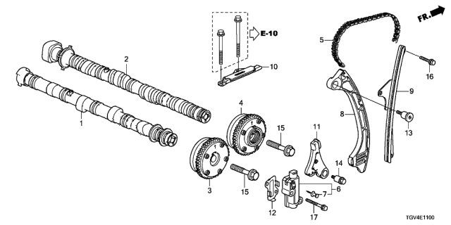 2021 Acura TLX ARM, CAM CHAIN TENSIONER Diagram for 14550RPYG00