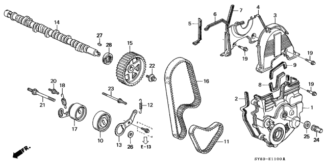 1997 Acura CL  Bolt-Washer (8X22) Diagram for 90031PT0003