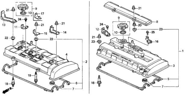 1997 Acura Integra Cap Assembly, Oil Filler Diagram for 15610P2EA01