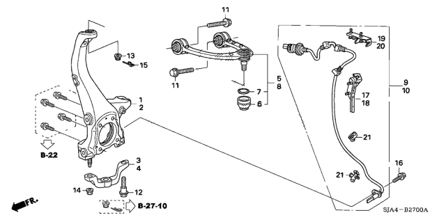 2009 Acura RL Clamp B, Passenger Side Wire Diagram for 42524SJA003