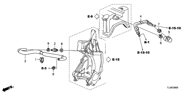 2012 Acura TSX  Tube, PCV Diagram for 17131R40A00