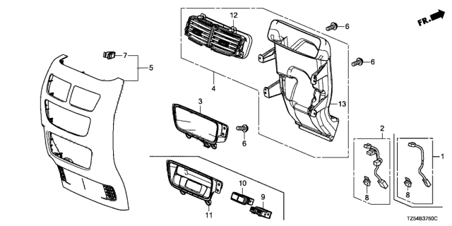 2019 Acura MDX Garnish, Rear (Sandstorm) Diagram for 83433TZ5A01ZA