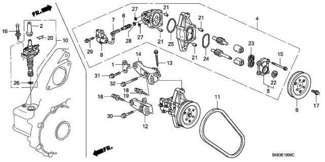 1993 Acura Integra Oil Seal (16X30X7) (Nok) Diagram for 91201PC1003