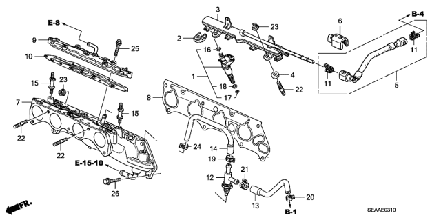 2008 Acura TSX  Injector Assembly, Air Assist Fuel Diagram for 16450RBB003