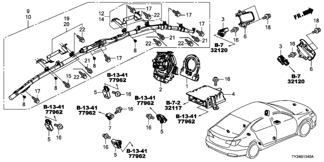 2015 Acura RLX  Sensor Assembly, Steering Diagram for 35000TR0A01