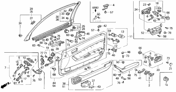 1995 Acura Legend  Band, Wire Harness (Gray) Diagram for 91548SH2003