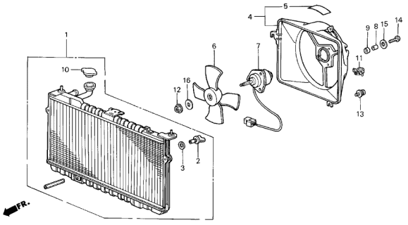 1989 Acura Integra Cap, Radiator (Denso) Diagram for 19045692003