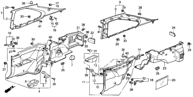 1987 Acura Integra  Clip, Trim (7Mm) (Palmy Brown) Diagram for 90667SA0003YR