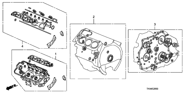2012 Acura TL  Gasket Kit, Cylinder Block Diagram for 06111R72A00