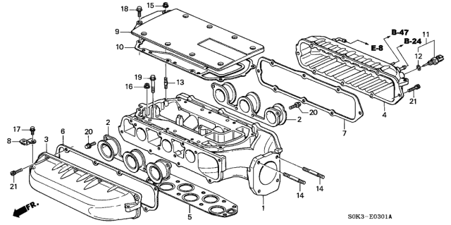 2003 Acura TL Manifold, In. Diagram for 17100P8EA20