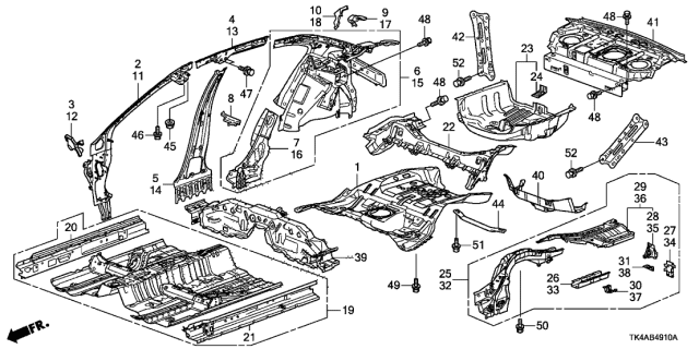 2014 Acura TL  Bolt-Washer (8X20) Diagram for 934070802004