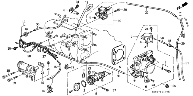 1992 Acura Integra  Screw, Pan (5X8) Diagram for 16081PW0G00