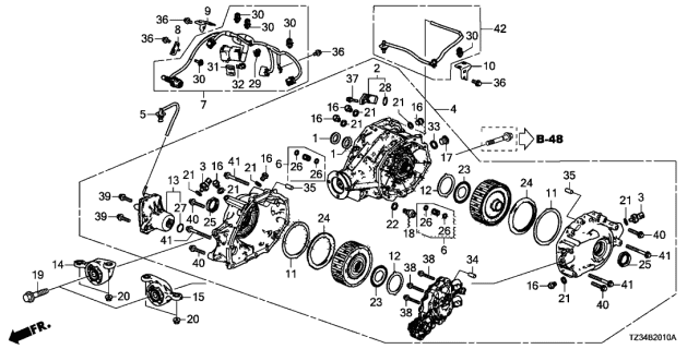 2018 Acura TLX Stay B, Rear Differential Cable Diagram for 483225M0000