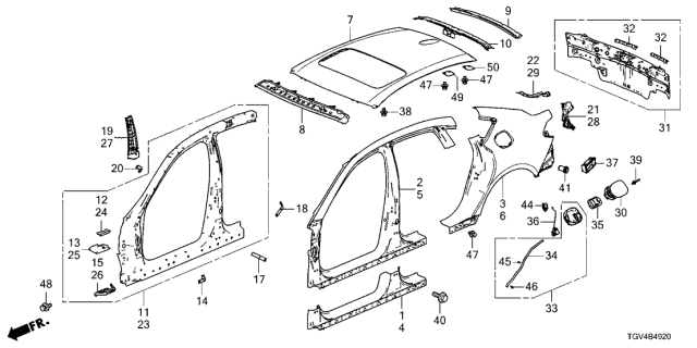 2021 Acura TLX Bolt-Washer (6X14) Diagram for 90015PWA000