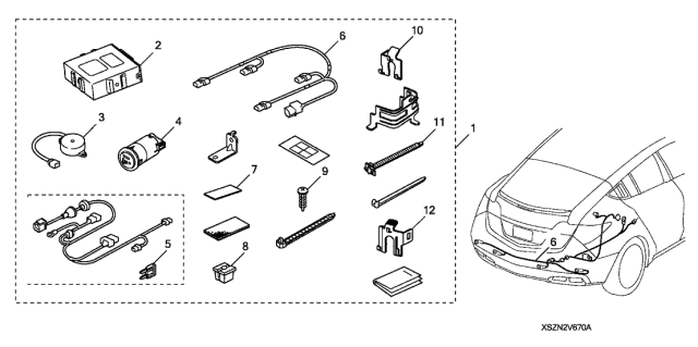 2012 Acura ZDX C-Clip Diagram for 08V67TA01M006
