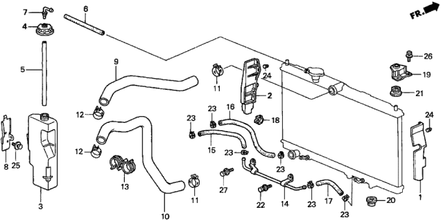 1998 Acura CL Hose, Water (Lower) Diagram for 19502P8AA00