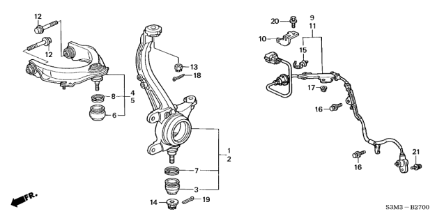 2003 Acura CL  Bracket, Driver Side Connector Diagram for 57451S84A50