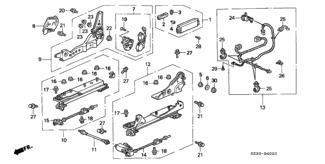 1996 Acura RL Knob, Slide (Light Quartz Gray) Diagram for 35951SZ5A11ZD