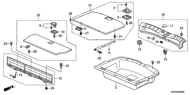 2012 Acura ZDX  Frlid Hndl (Premium Black) Diagram for 84533SZNA00ZA