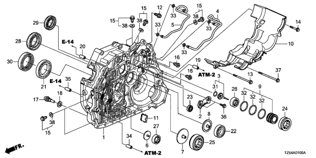 2014 Acura MDX  Pin, Dowel (14X20) Diagram for 90705PF4000