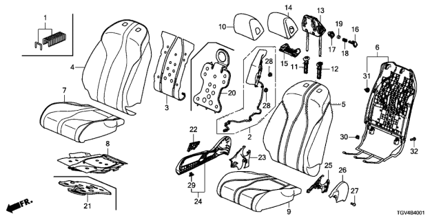 2021 Acura TLX Cover Inner Passenger Side (Alluring Ecru) Diagram for 81247TJBA21ZA
