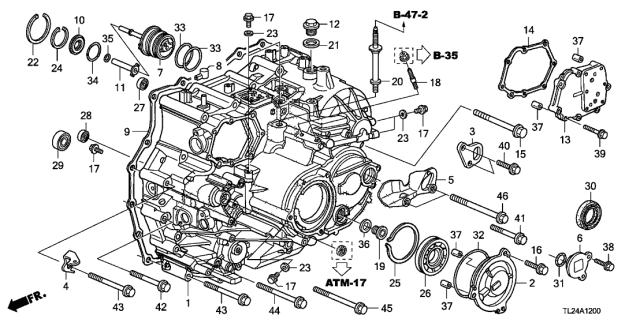 2012 Acura TSX  Washer, Sealing (24MM) Diagram for 11107PWA300