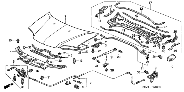 2006 Acura MDX  Clip A, Door Weatherstrip Diagram for 91530ST5003