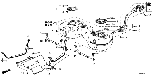 2020 Acura RDX Guard, Fuel Tank R Diagram for 17576TJBA02